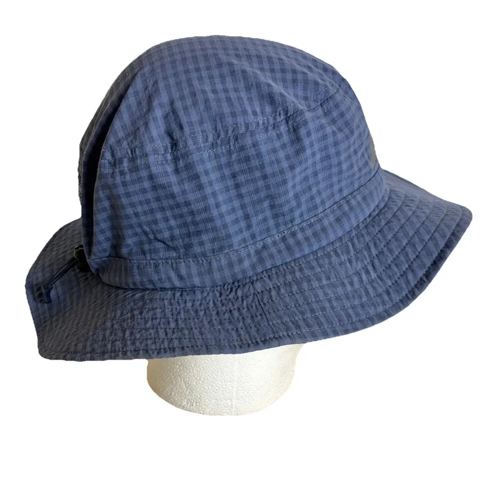 Outdoor Research Kids Sun Hat Nylon Blue Gray Gingham Size Youth Large 6-12Y